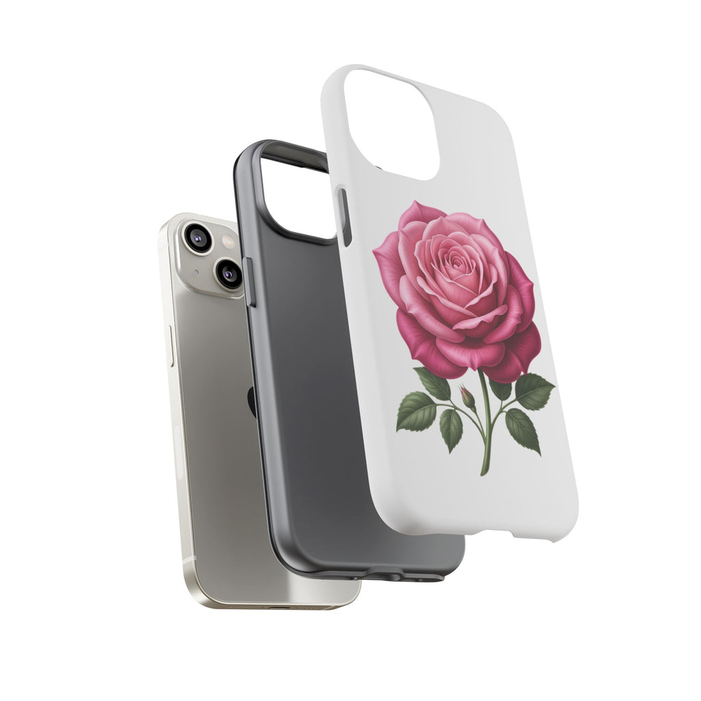Pink Rose Tough Phone Case — Floral Protective iPhone Cover