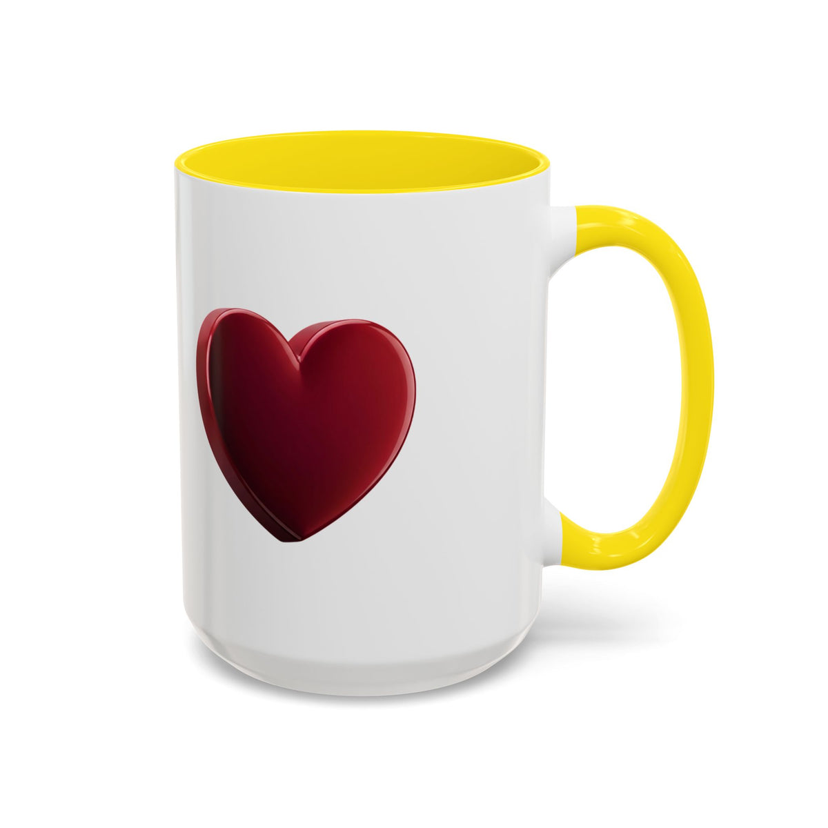 Heart Accent Coffee Mug – Red 3D Heart Design, Valentine’s Day Gift