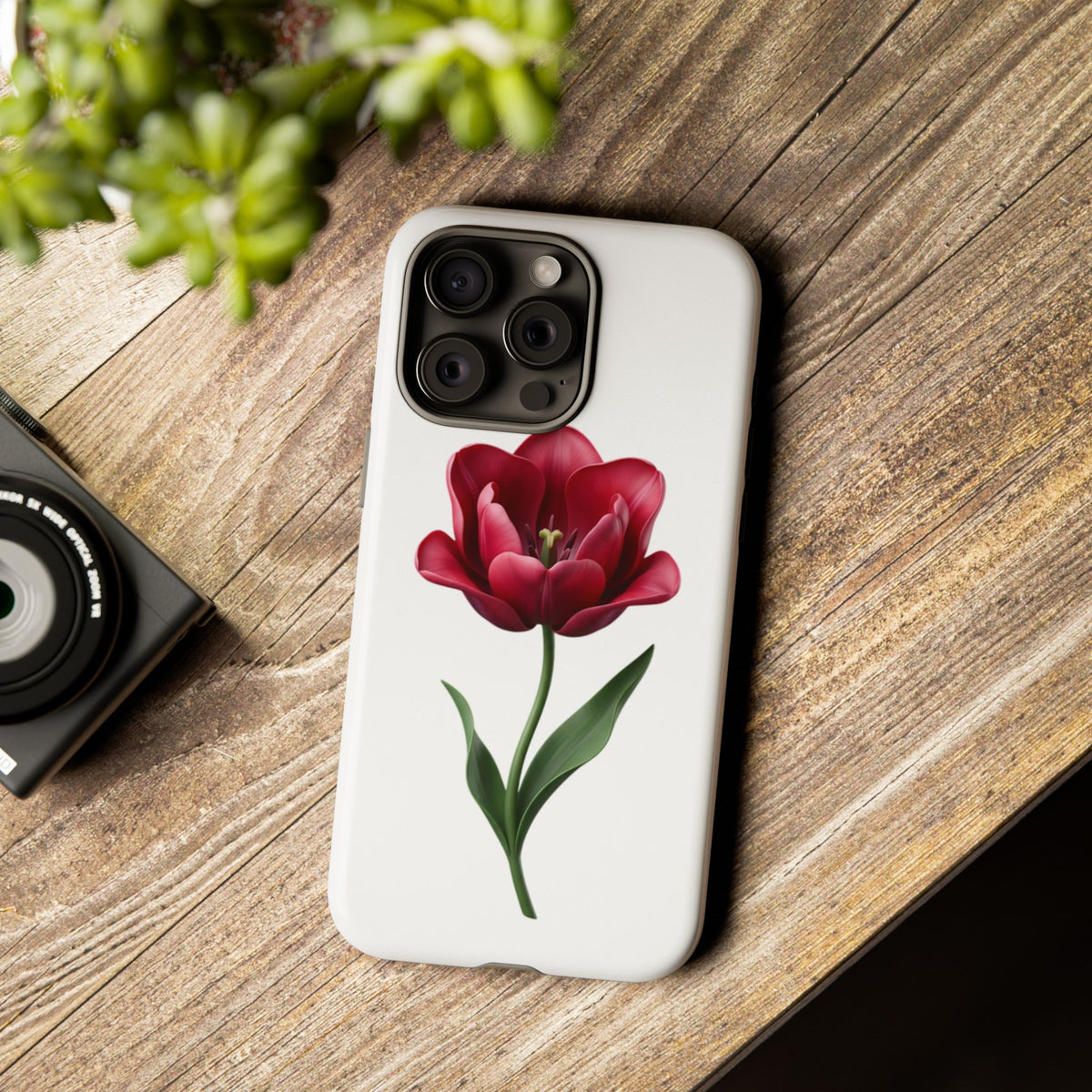 Tulip Floral Tough Phone Case – Protective Blossom iPhone Cover