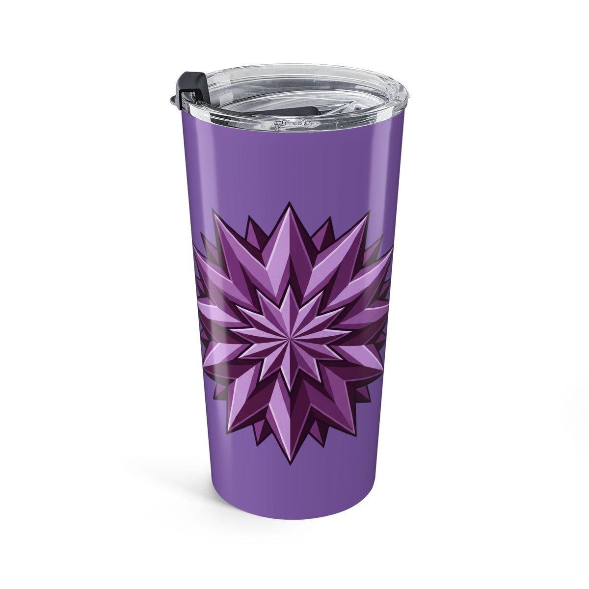 20oz Purple Starburst Tumbler — Insulated Travel Cup- Light Purple