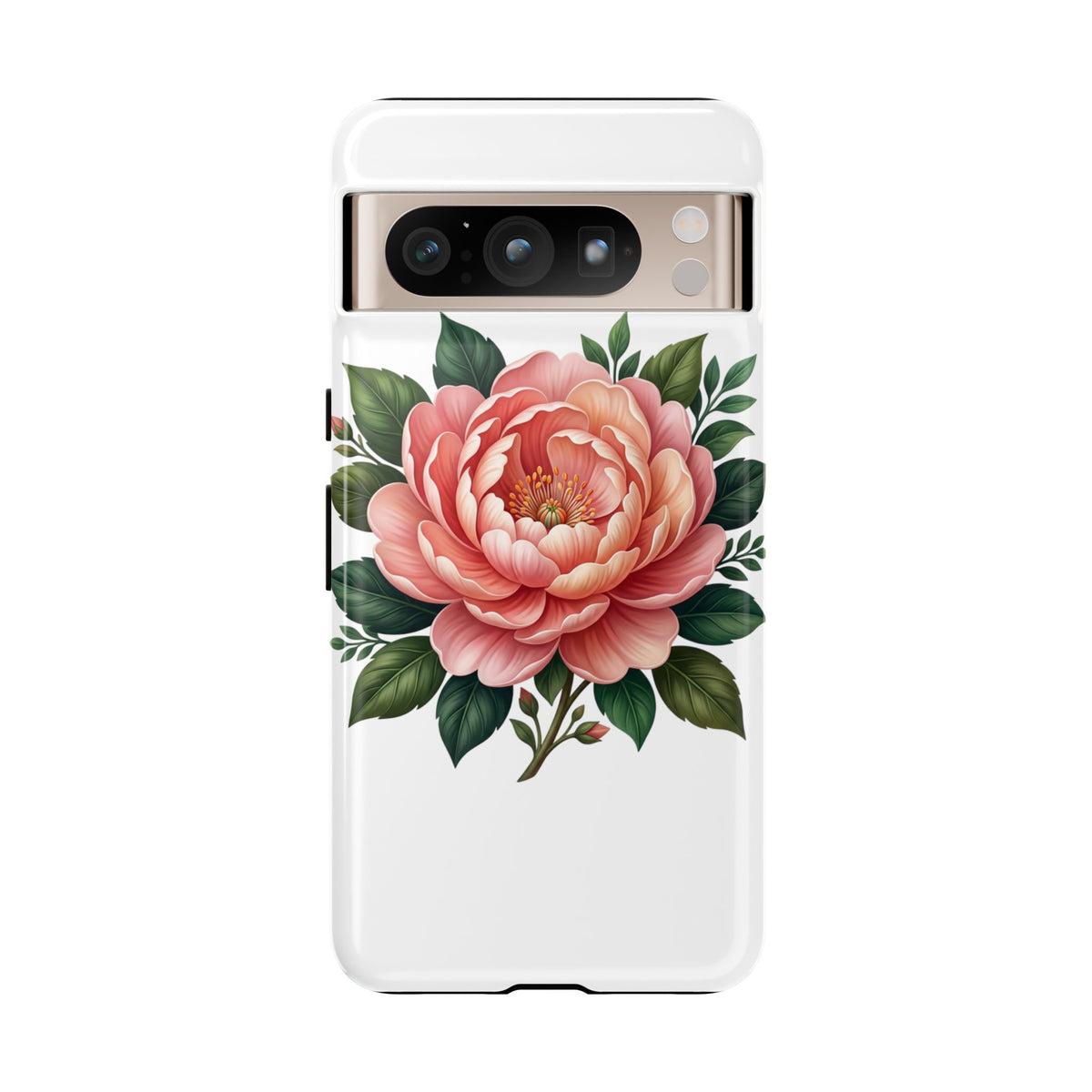 Floral Peony Tough Phone Case — Protective Botanical iPhone Cover
