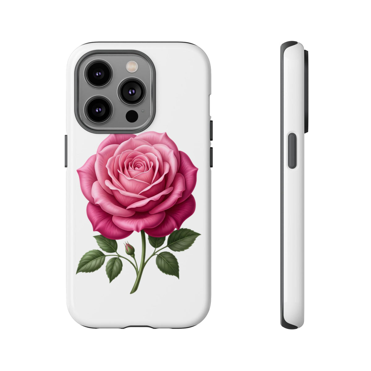 Pink Rose Tough Phone Case — Floral Protective iPhone Cover