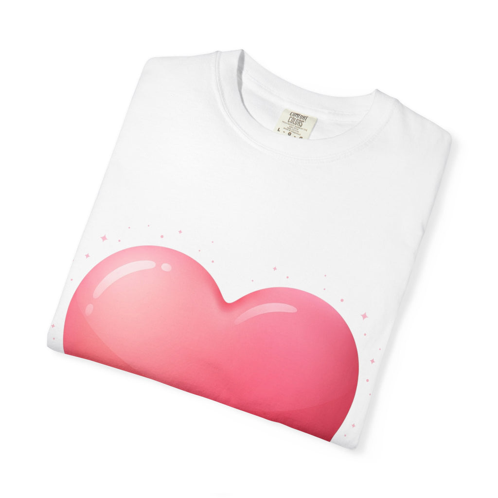 Pink Heart Unisex Garment-Dyed T-shirt