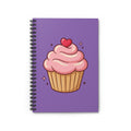 Pink Cupcake Spiral Notebook - Ruled Line- Light Purple