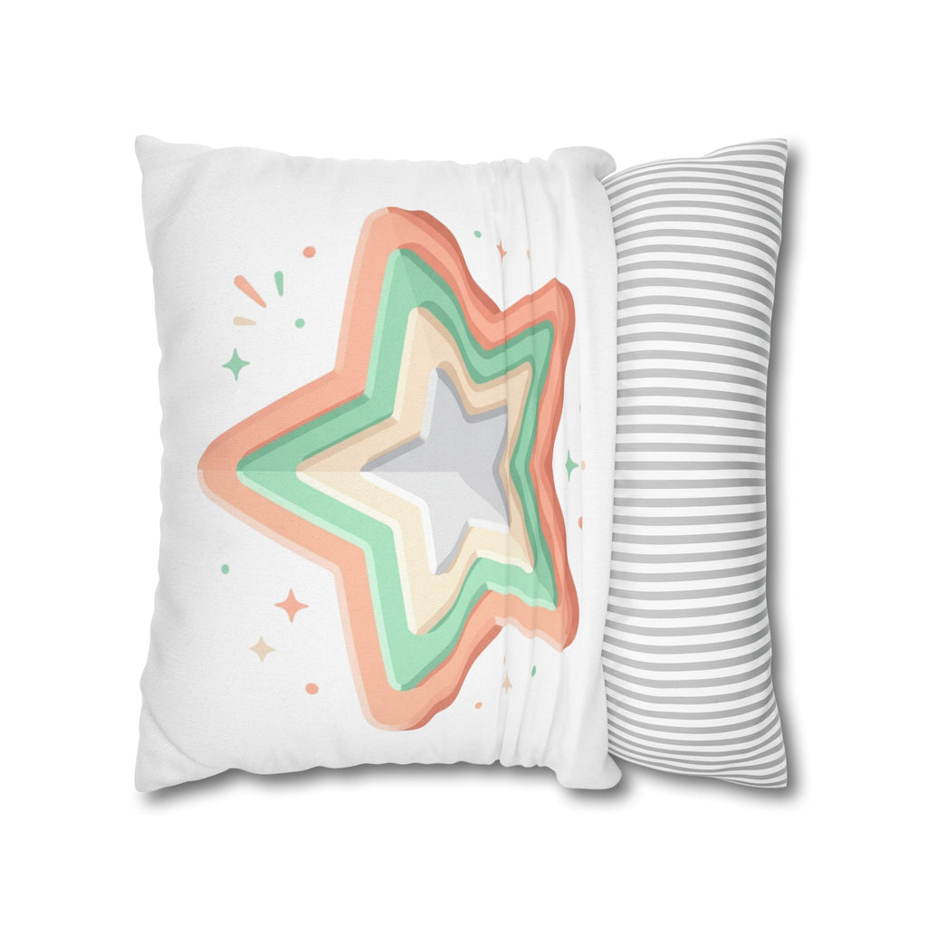 Star Shape Spun Polyester Square Pillowcase
