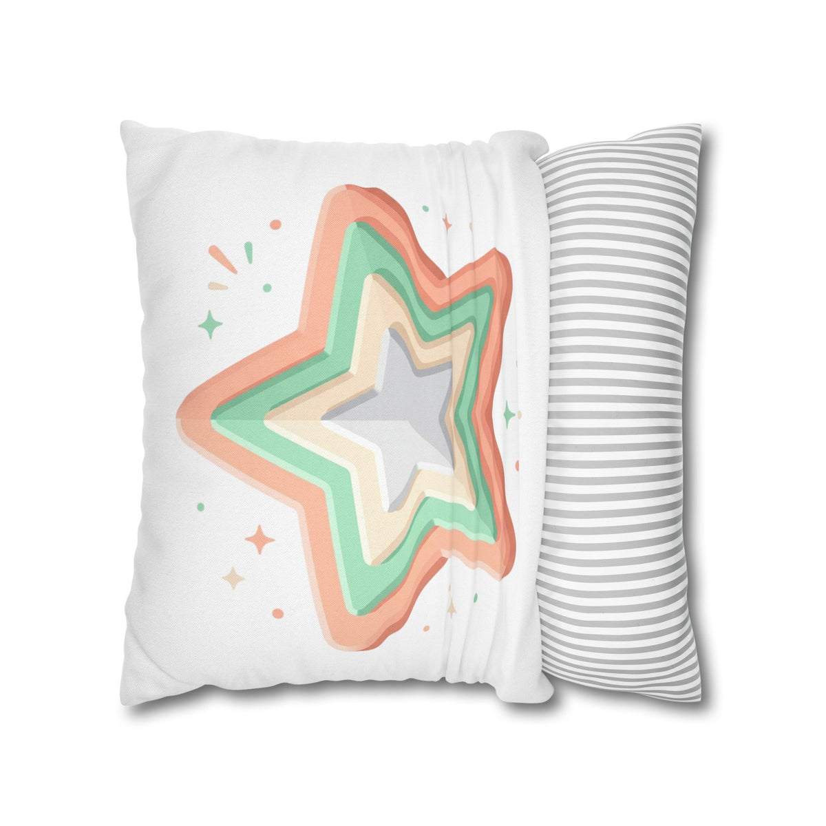 Star Shape Spun Polyester Square Pillowcase