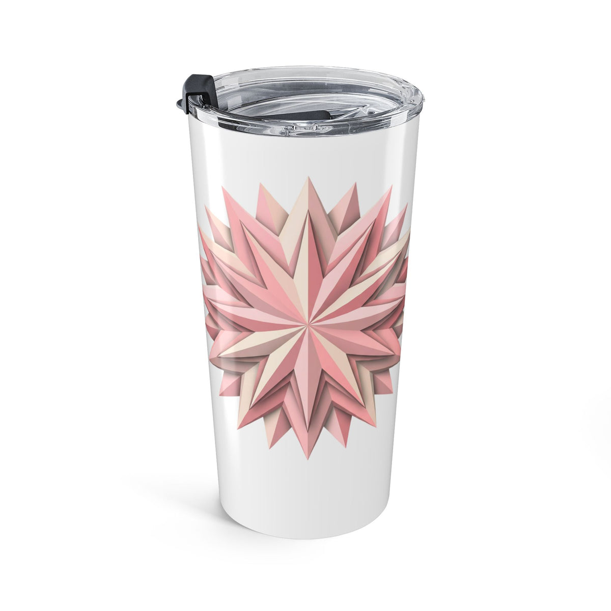 20oz Floral Geometric Tumbler — Pink Starburst Insulated Travel Cup