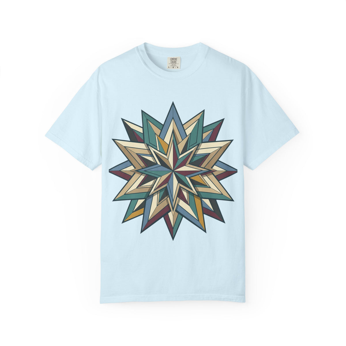 Geometric Starburst T-Shirt — Vintage Compass Rose Graphic Tee