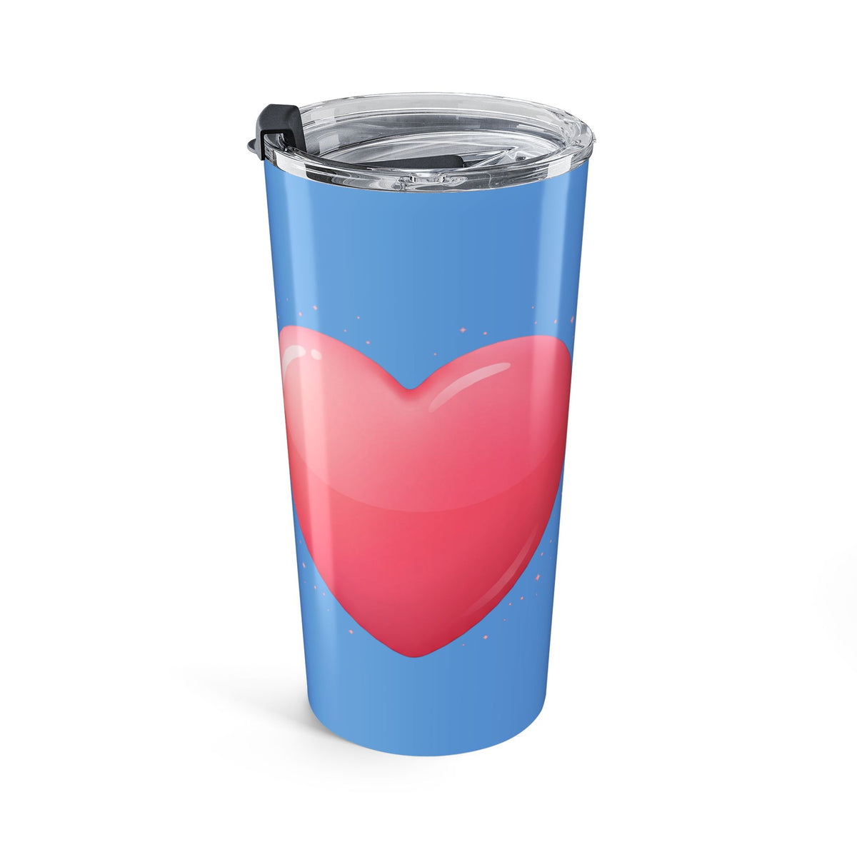Pink Heart Tumbler 20oz Light Blue