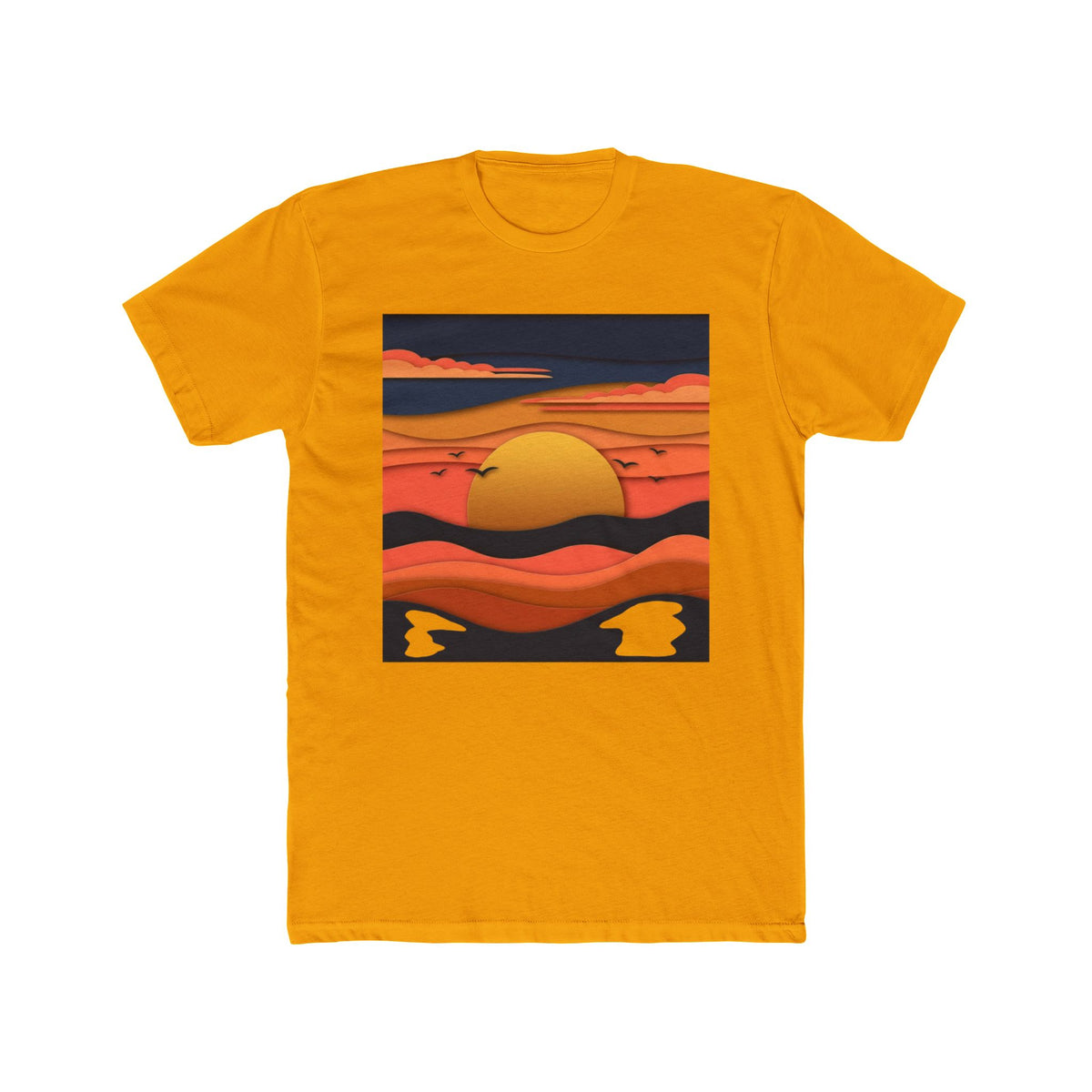 Sunset Waves T-Shirt — Retro Orange Sunset Graphic Tee