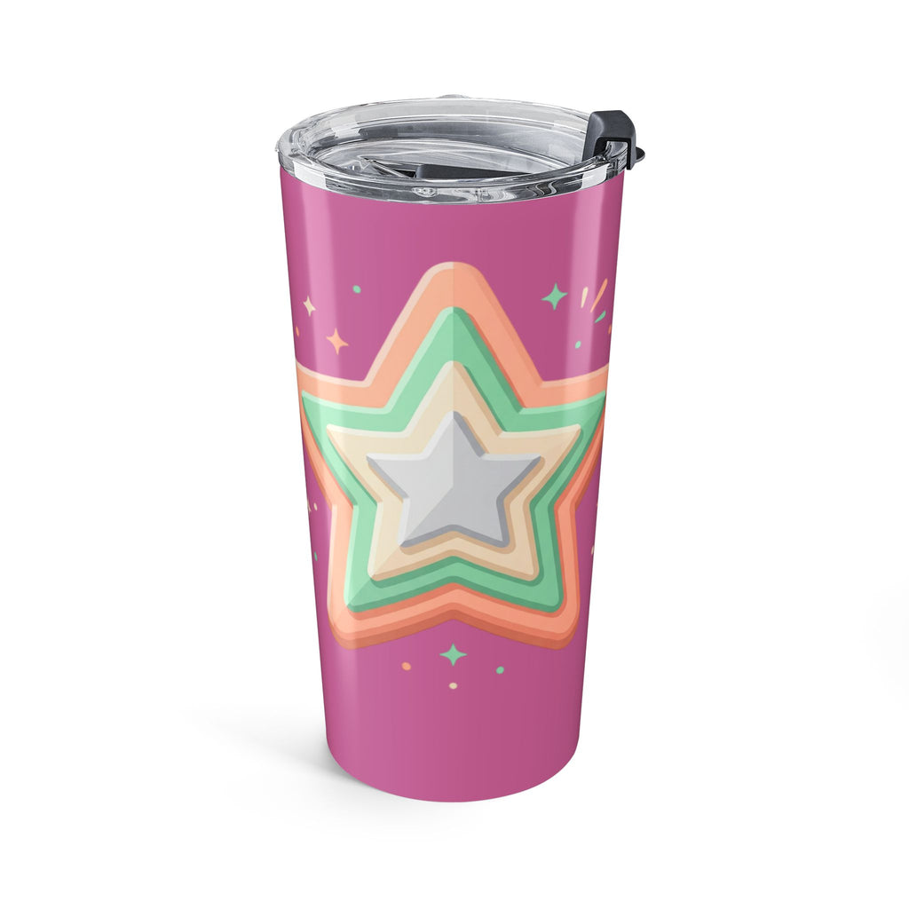 Star Design Tumbler 20oz Light Pink