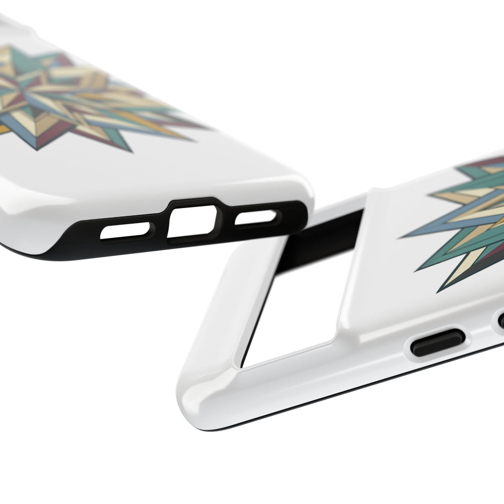 Geometric Star Phone Case — Teal & Earthtone Mandala Design