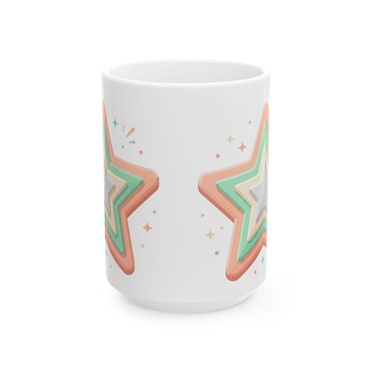 Star Design Ceramic Mug, (11oz, 15oz)