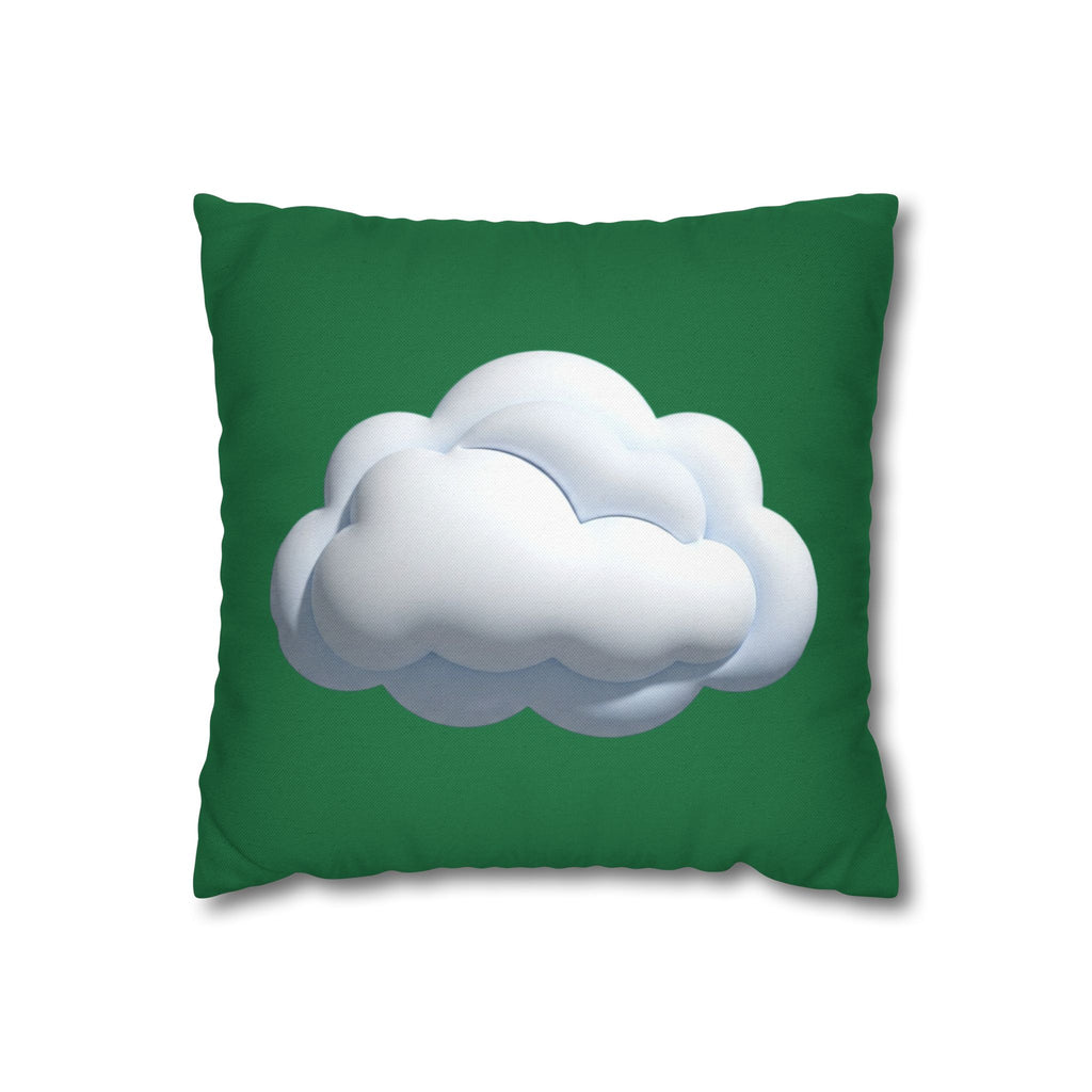 Cloud Graphic Pillowcase — Dark Green Decorative Throw Pillow Cover