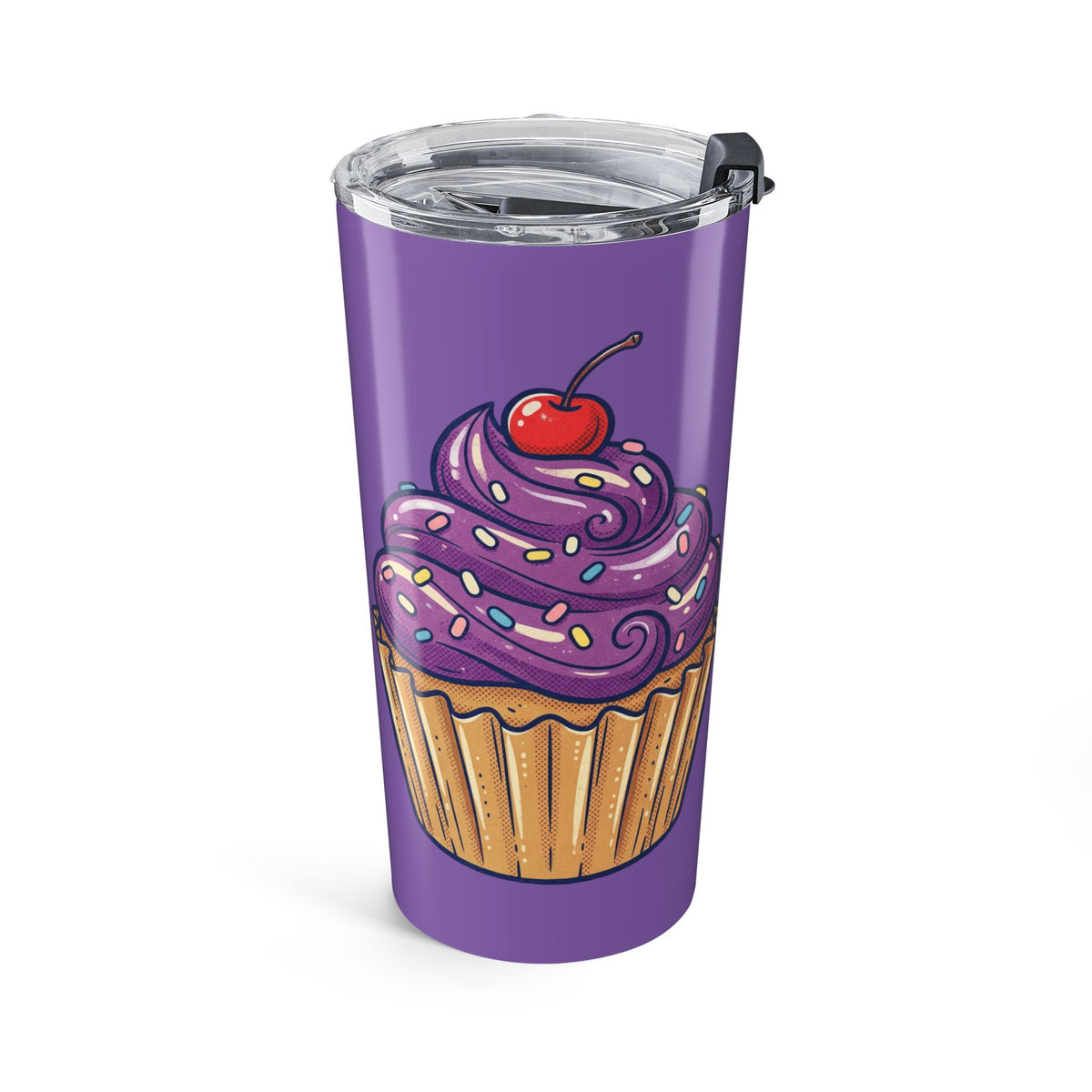 20oz Purple Cupcake Tumbler Light Purple — Insulated Travel Cup with Cute Dessert Design