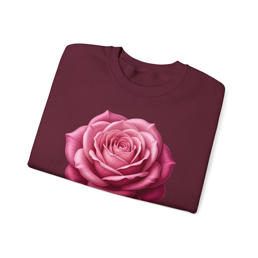 Rose Graphic Sweatshirt — Vintage Pink Rose Floral Crewneck
