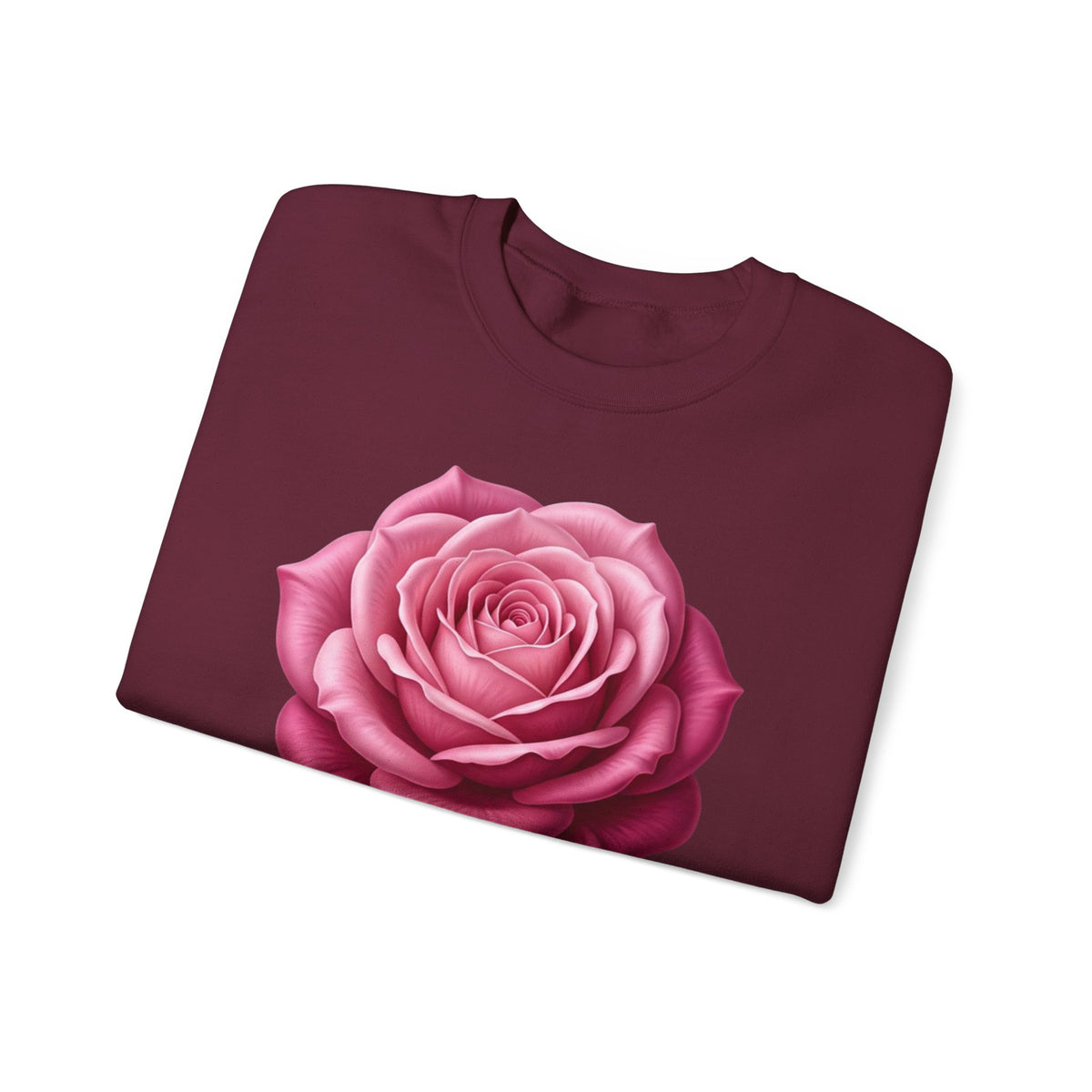 Rose Graphic Sweatshirt — Vintage Pink Rose Floral Crewneck