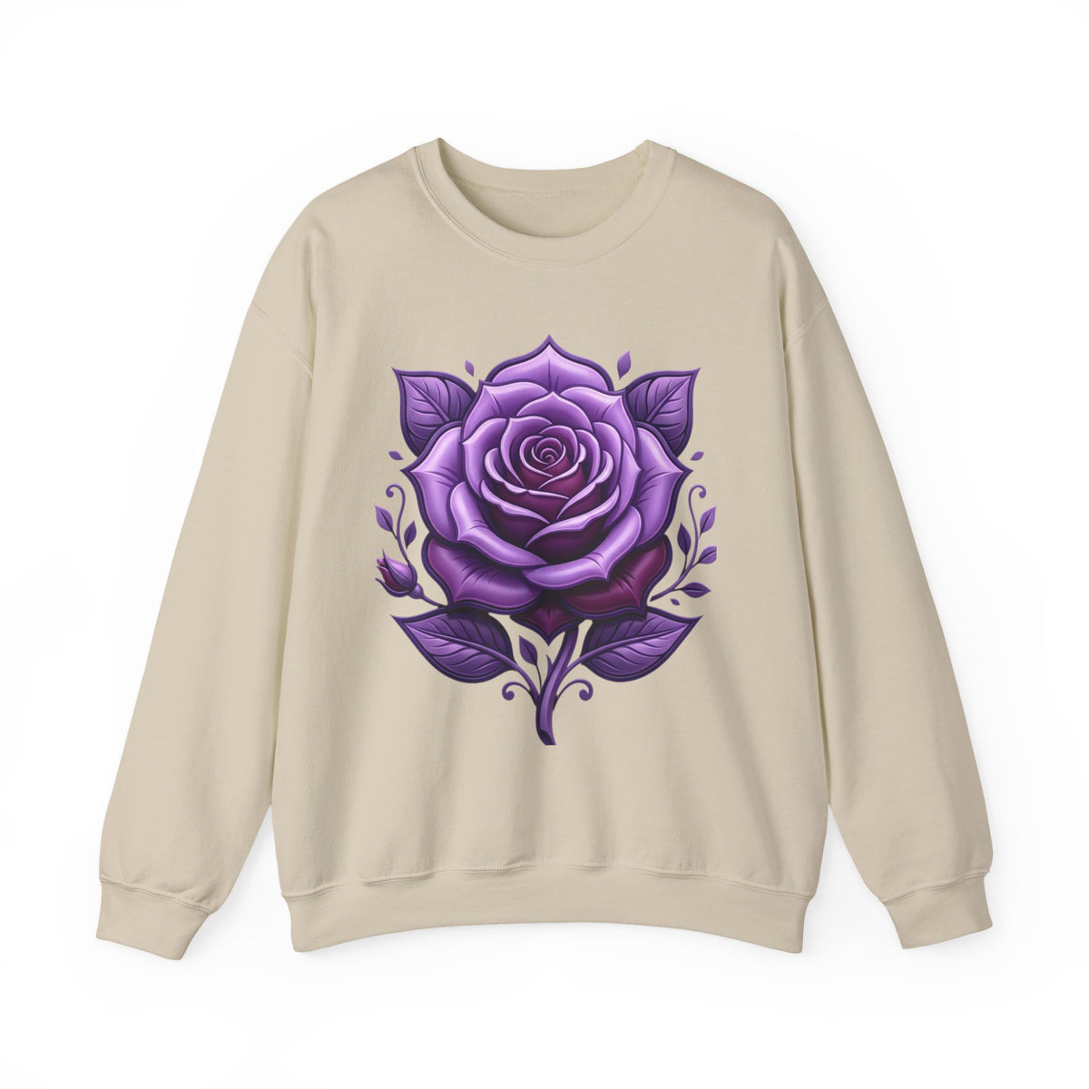 Purple Rose Crewneck Sweatshirt