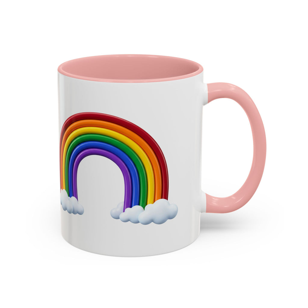 Rainbow Coffee Mug - Colorful Arc & Clouds Accent Mug (11/15oz)
