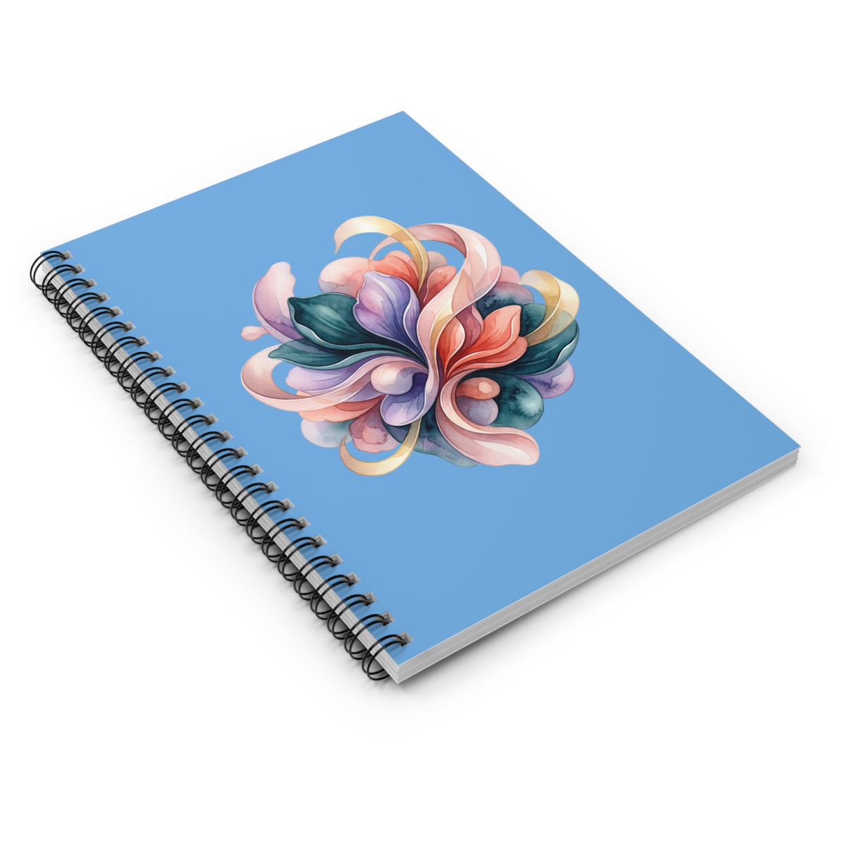 Floral Swirl Spiral Notebook — Ruled Journal for Notes & Sketches