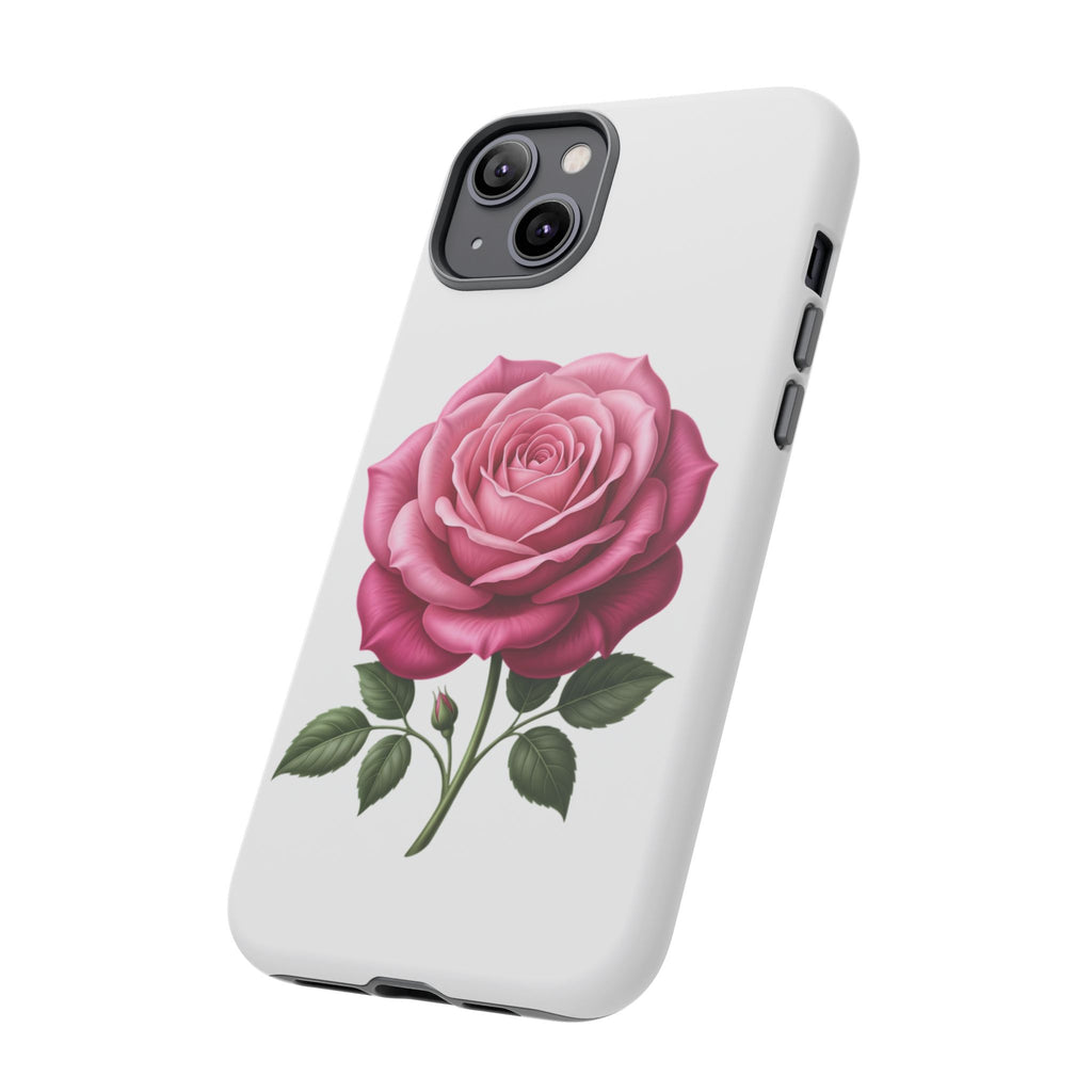 Pink Rose Tough Phone Case — Floral Protective iPhone Cover