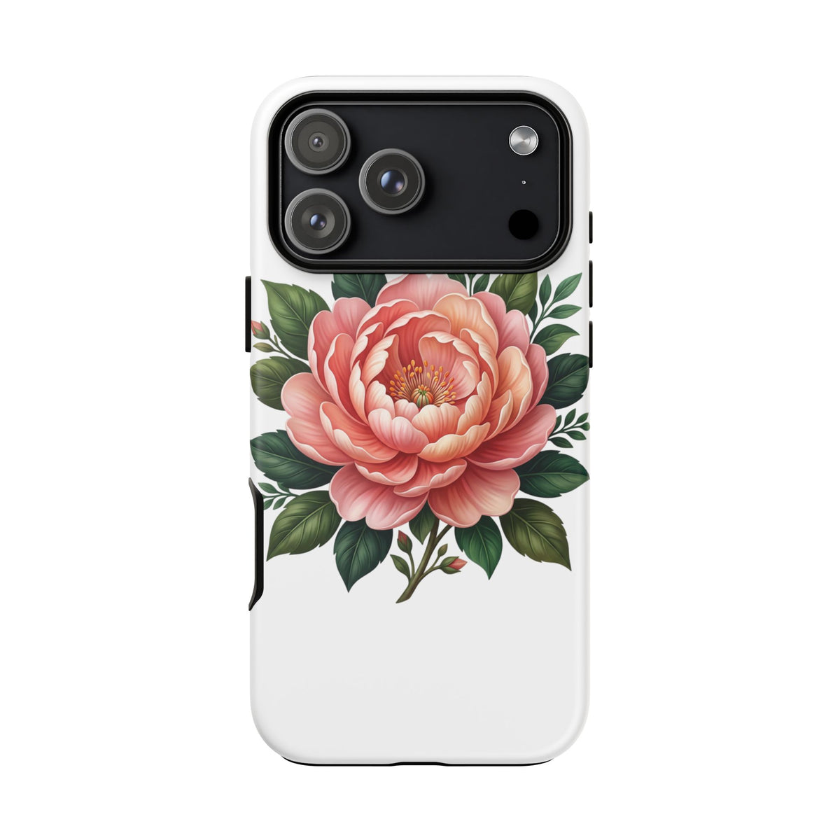 Floral Peony Tough Phone Case — Protective Botanical iPhone Cover