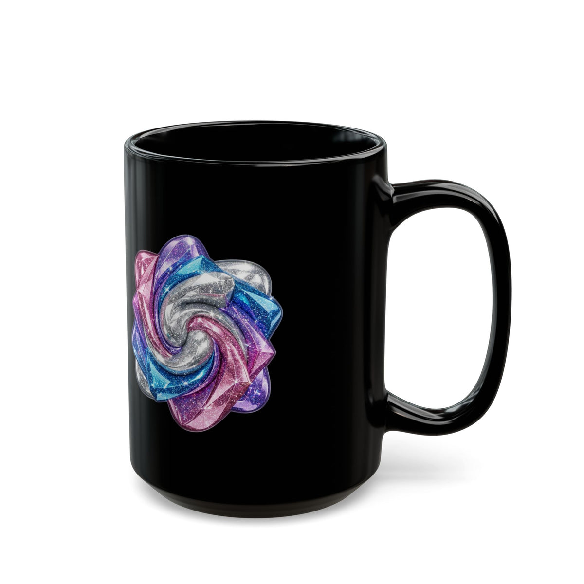 3D Glitter Design Black Mug (11oz, 15oz)