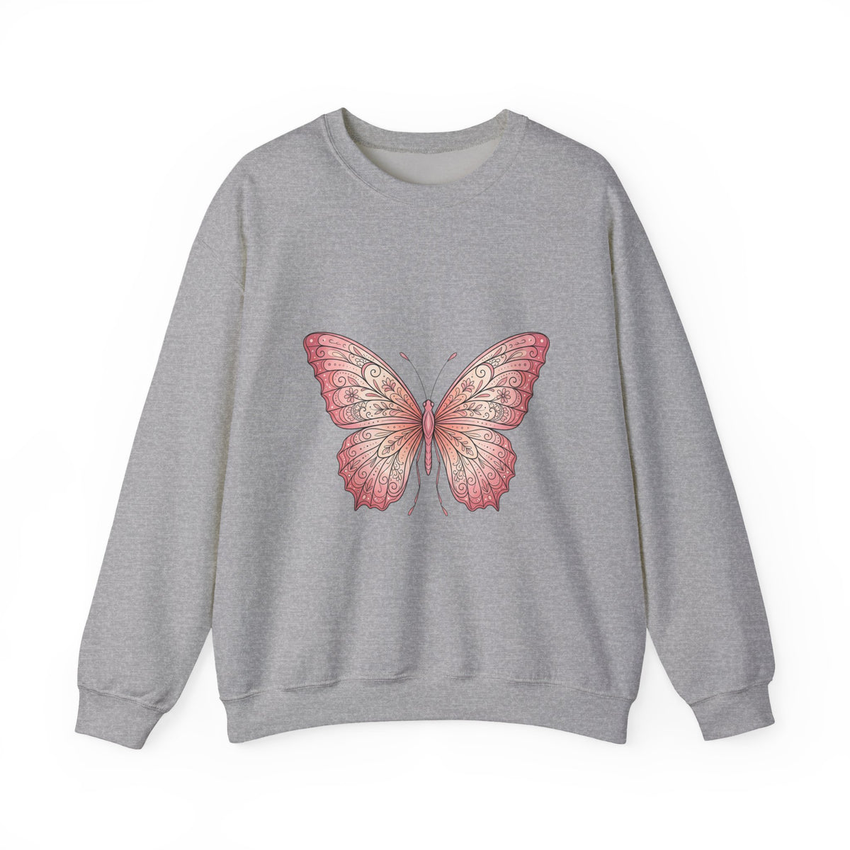 Pink Watercolor Butterfly Crewneck Sweatshirt