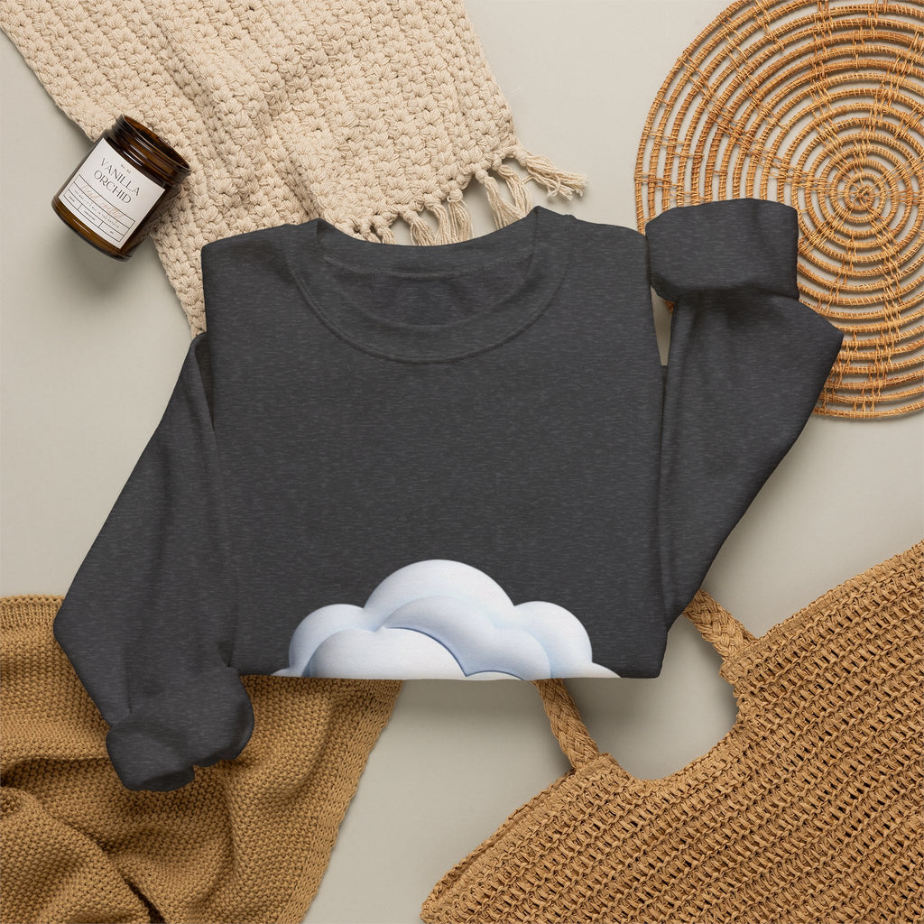 Cloud Graphic Sweatshirt — Soft White Cozy Crewneck