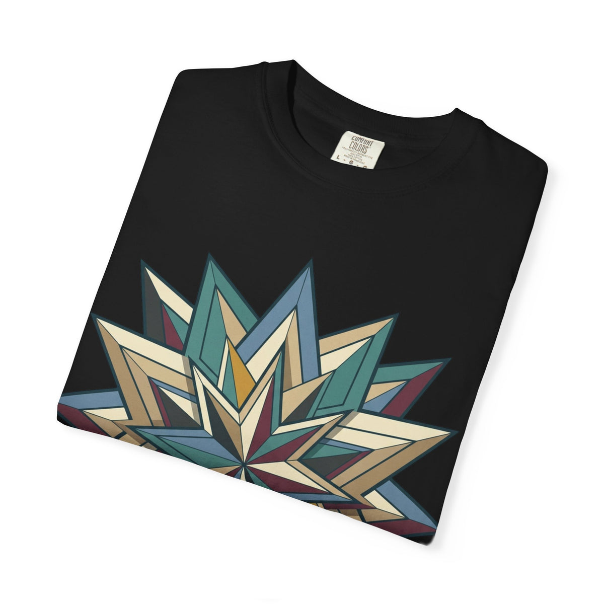 Geometric Starburst T-Shirt — Vintage Compass Rose Graphic Tee