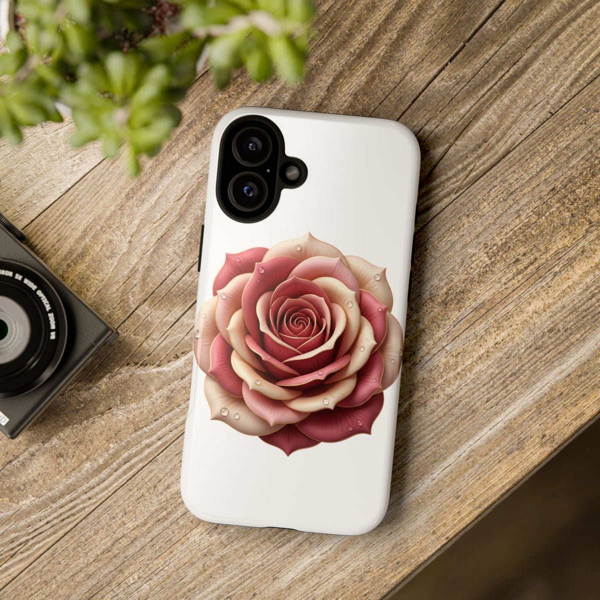 Rose Waterdrop Tough Phone Case — Protective Floral iPhone Cover