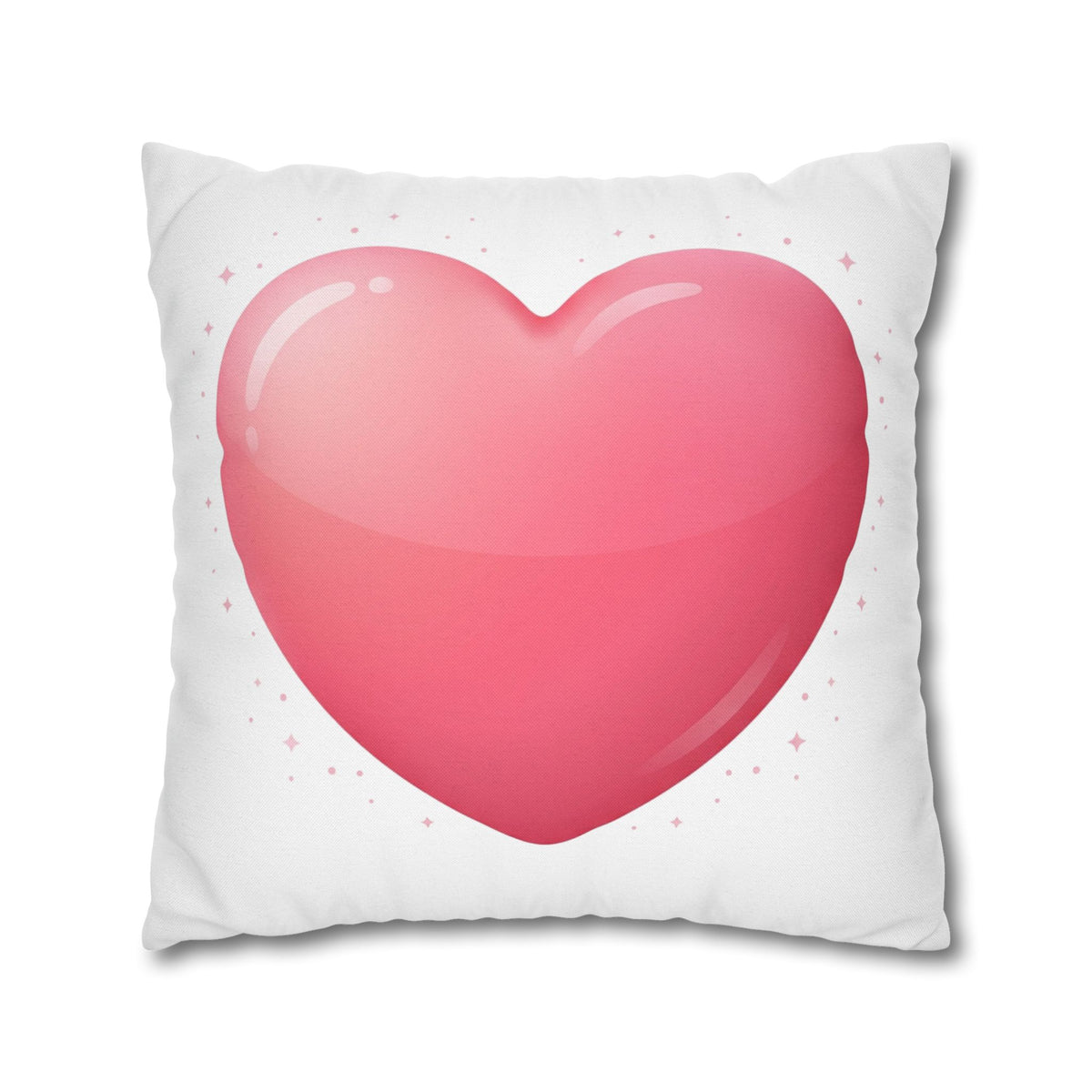 Pink Heart Spun Polyester Square Pillowcase