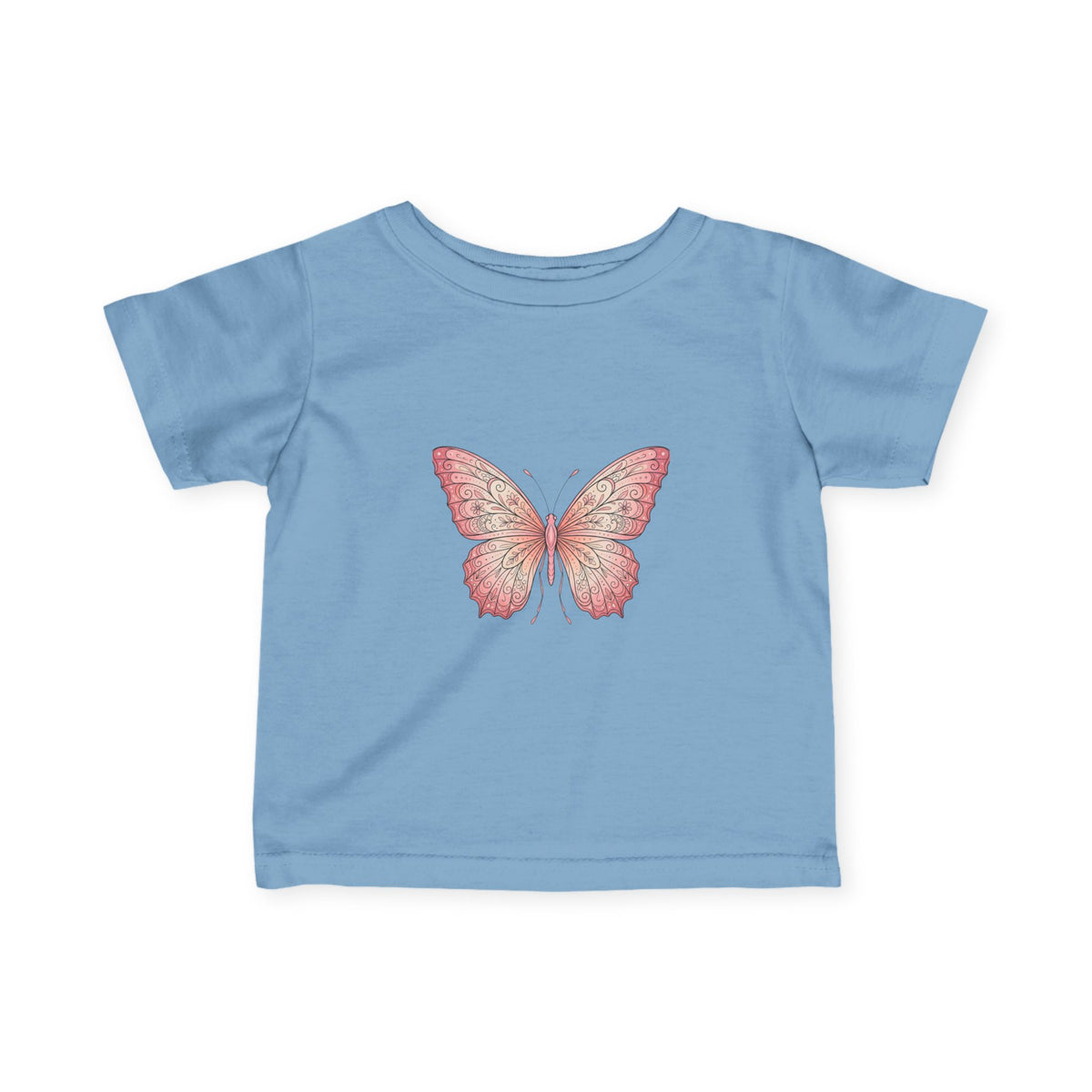 Infant Tee with Pink Watercolor Butterfly — Baby Girl Spring Floral Shirt