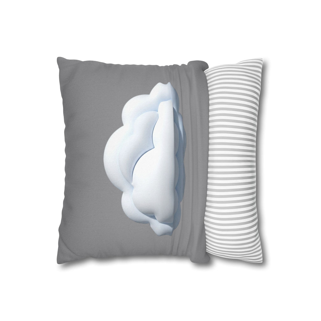 Cloud Graphic Pillowcase — Soft Grey Decorative Throw Pillow Cover