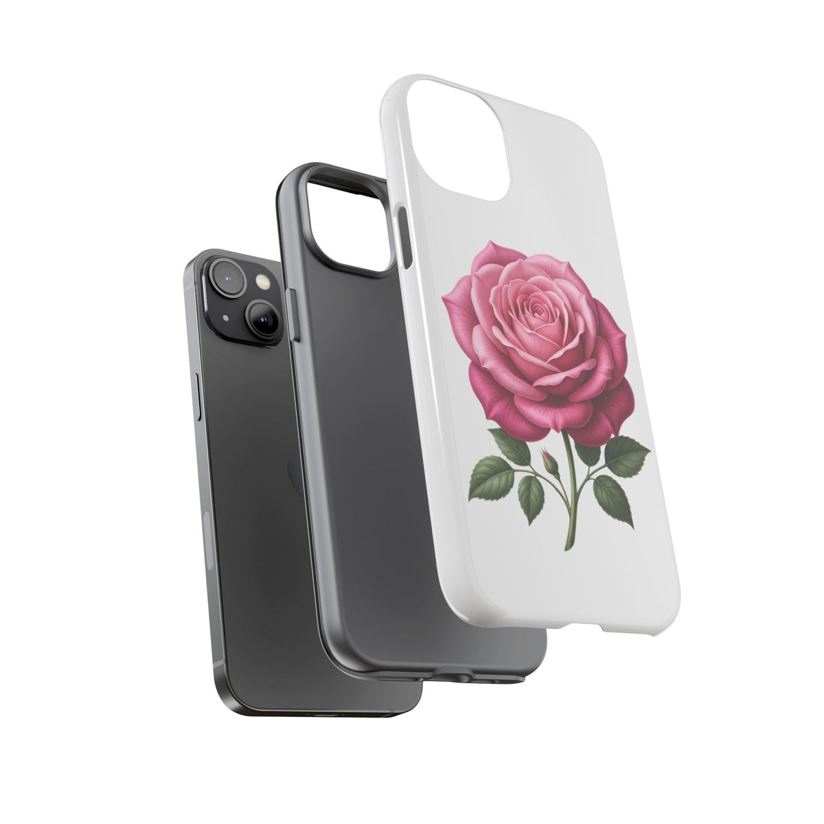 Pink Rose Tough Phone Case — Floral Protective iPhone Cover