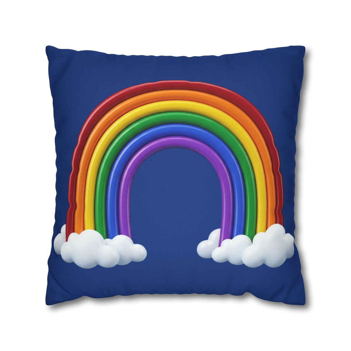 Rainbow Dark Blue Spun Polyester Square Pillowcase