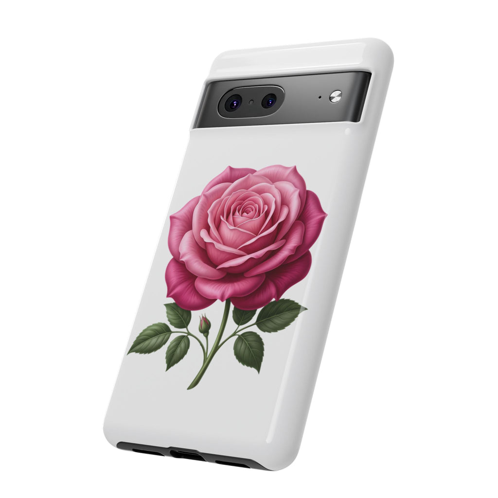 Pink Rose Tough Phone Case — Floral Protective iPhone Cover