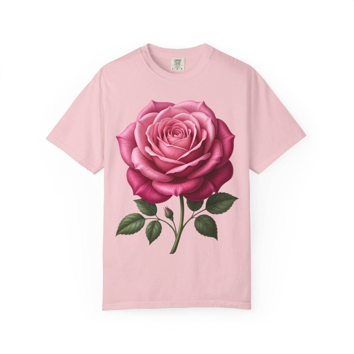 Vintage Pink Rose T-Shirt — Botanical Floral Graphic Tee