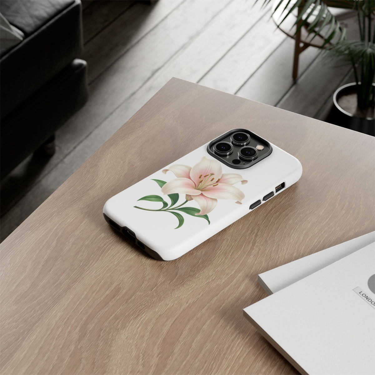 Floral Lily Phone Case — Pink Lily Tough Protective Cover