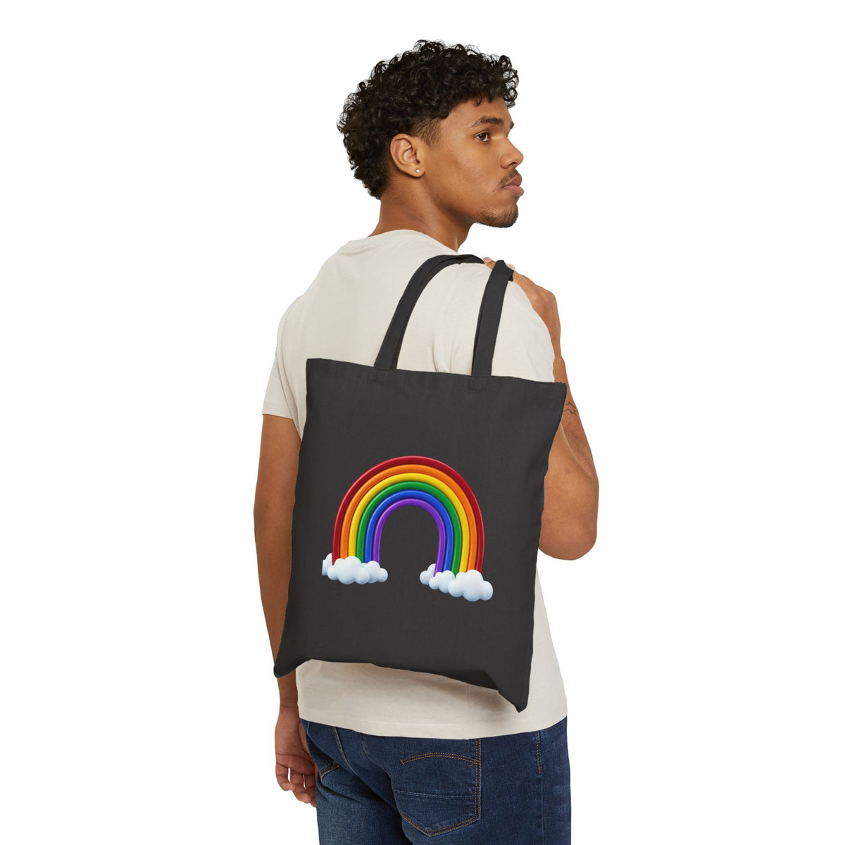Rainbow Cloud Tote Bag — Cute Rainbow Canvas Tote