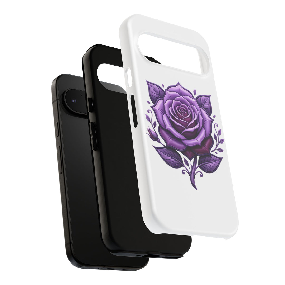 Purple Rose Tough Phone Case — Floral Protective Phone Cover