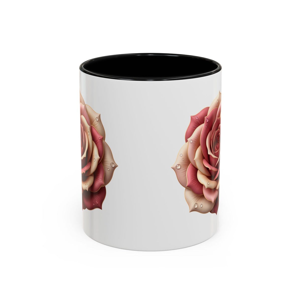 Rose Waterdrop Accent Coffee Mug — Floral 11/15oz