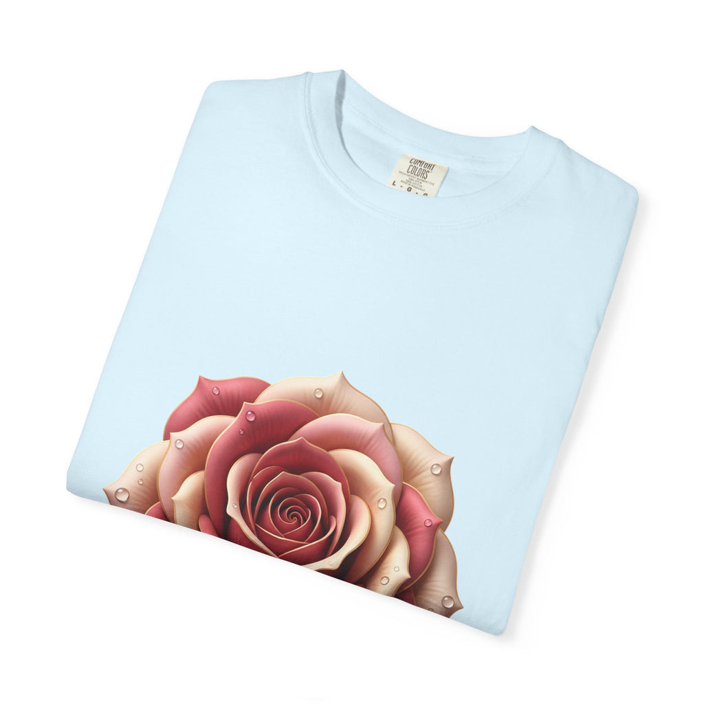 Rose Bloom Graphic T-Shirt — Realistic Pink Rose Floral Tee