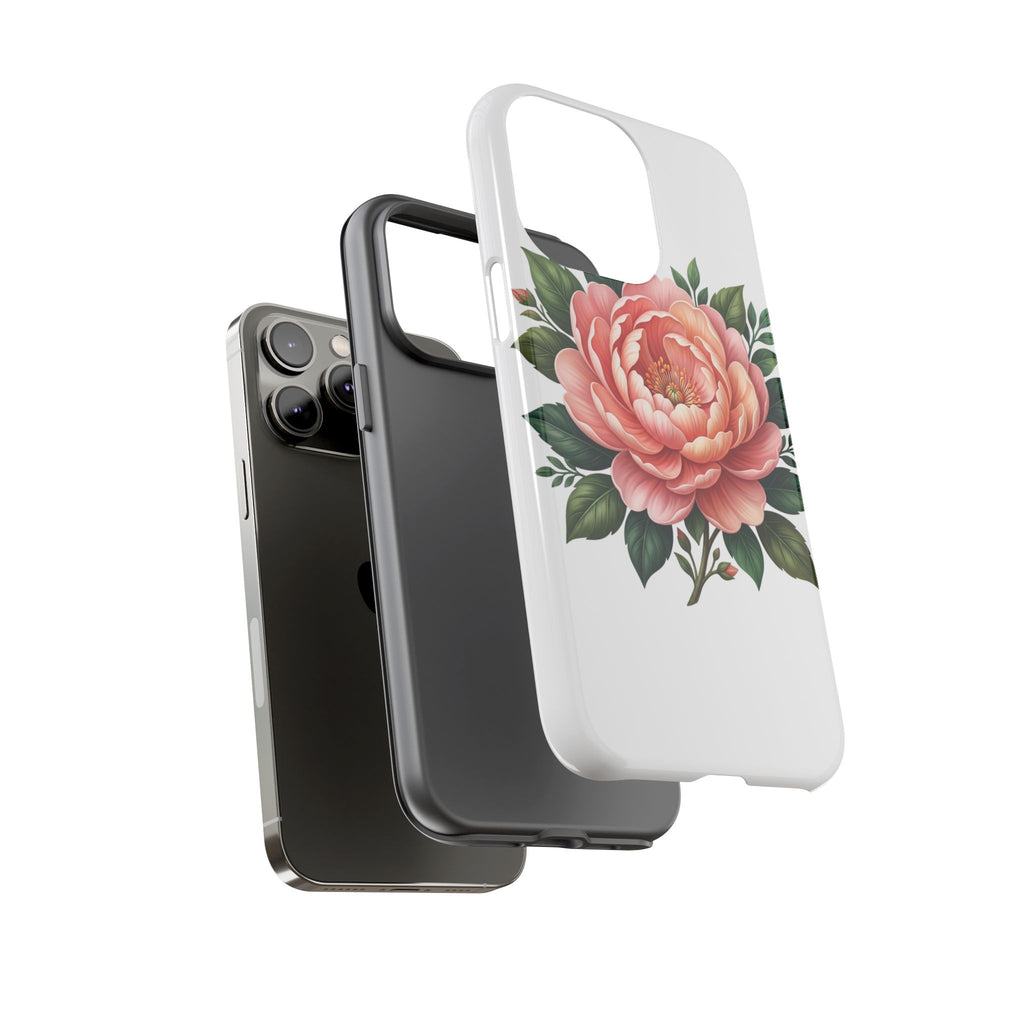 Floral Peony Tough Phone Case — Protective Botanical iPhone Cover