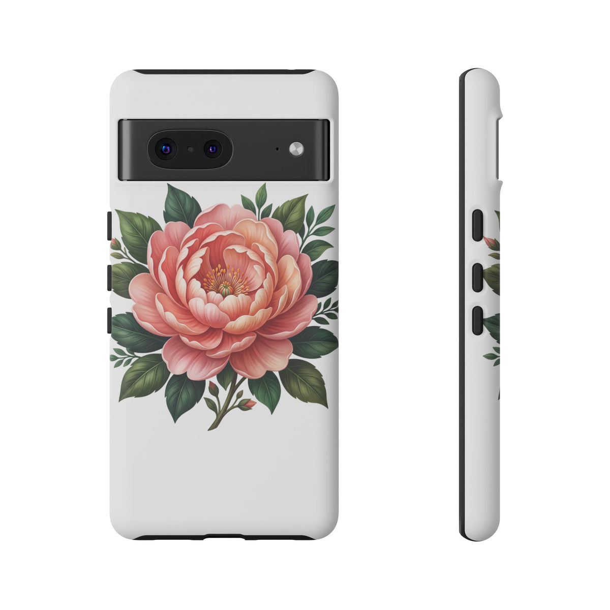 Floral Peony Tough Phone Case — Protective Botanical iPhone Cover