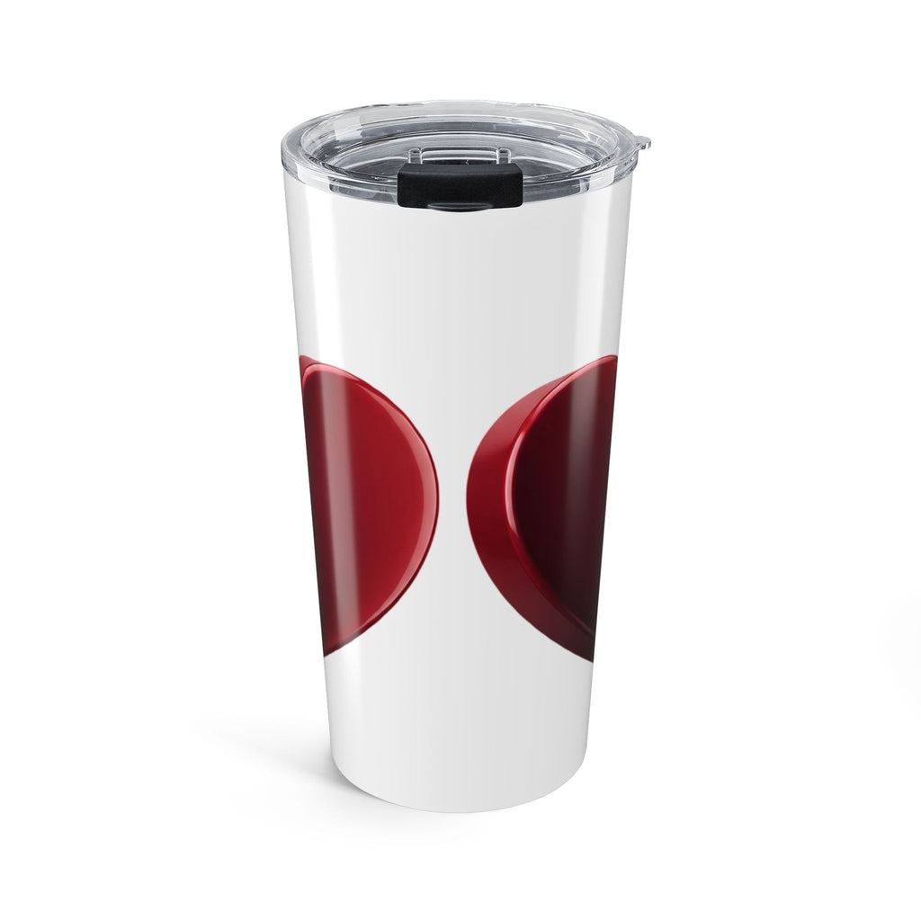 20oz Stainless Tumbler with Red Heart Cutout Design
