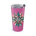 Pink Geometric Star 20oz Tumbler — Insulated Travel Cup- Light Pink