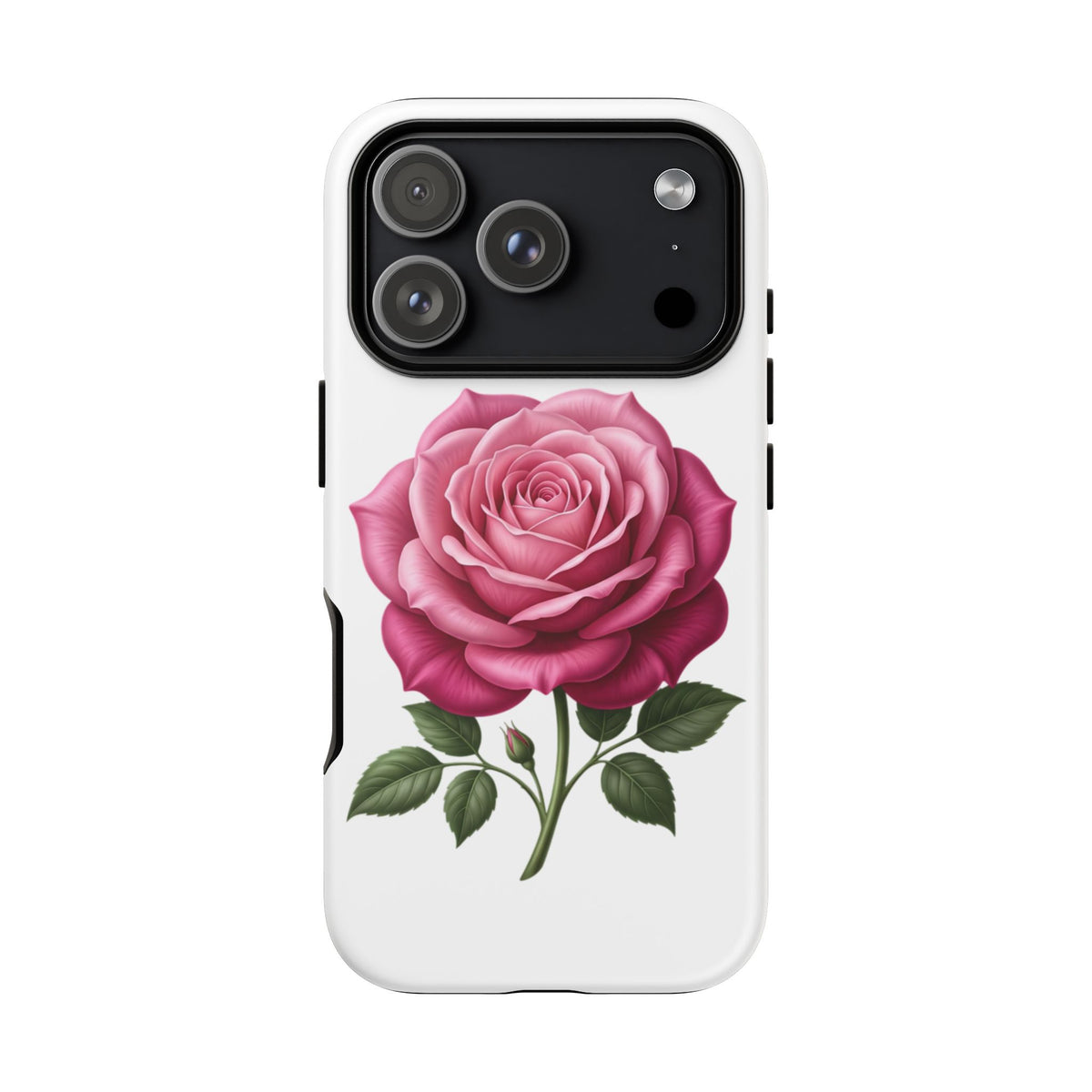 Pink Rose Tough Phone Case — Floral Protective iPhone Cover