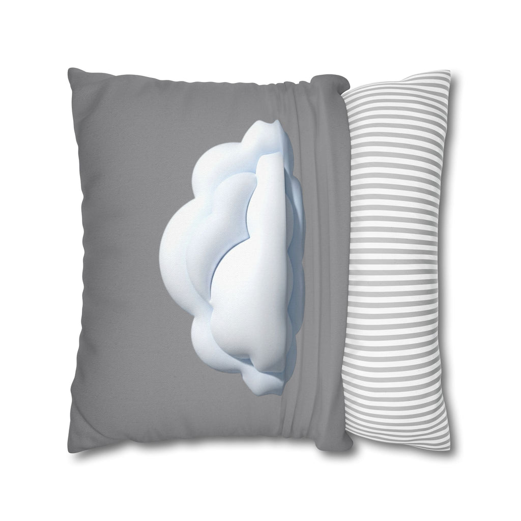 Cloud Graphic Pillowcase — Soft Grey Decorative Throw Pillow Cover