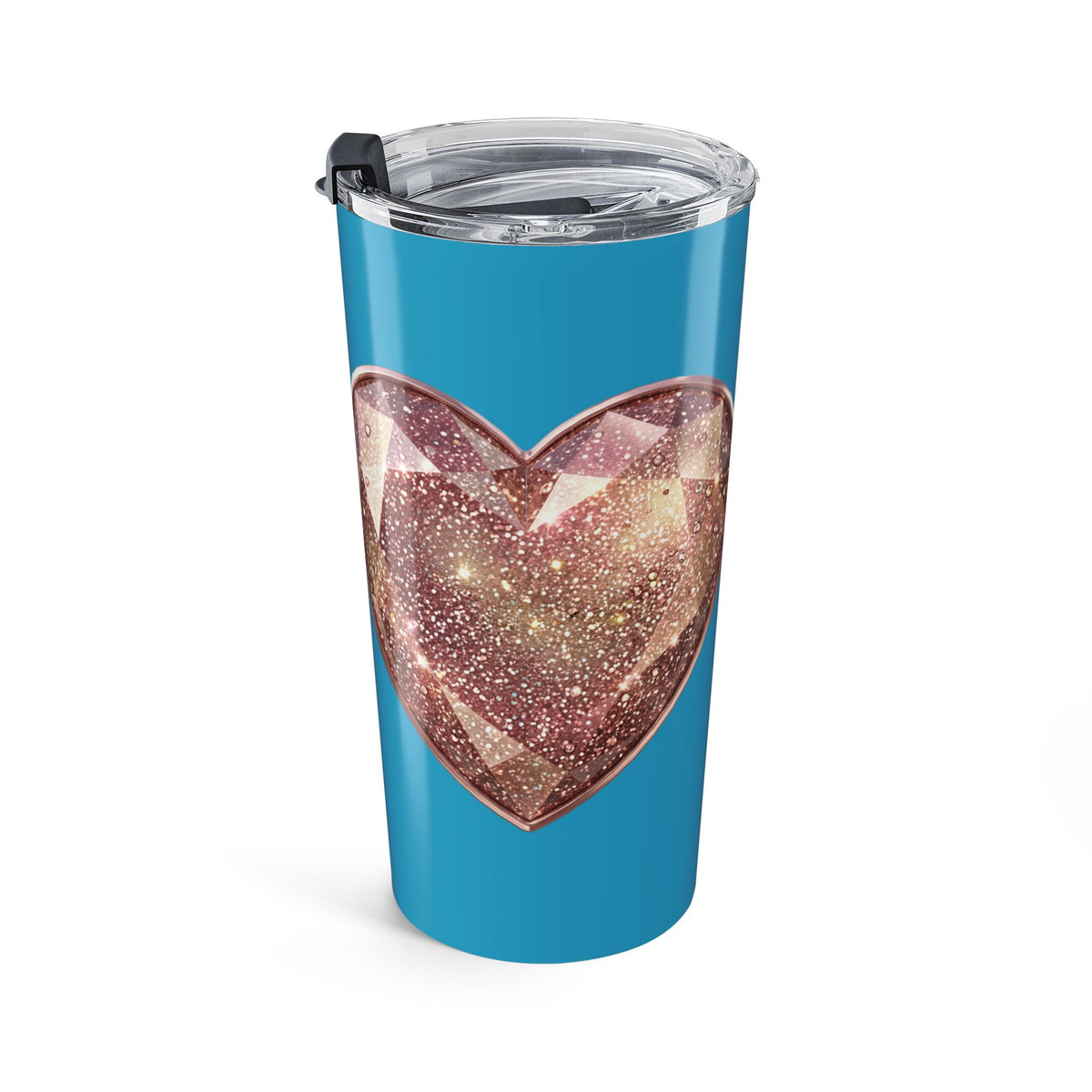 20oz Cosmic Gem Tumbler — Blue Glitter Compass Travel Mug- Turquoise